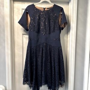 BCBGMaxAzria Navy‎ Lace Detail Dress